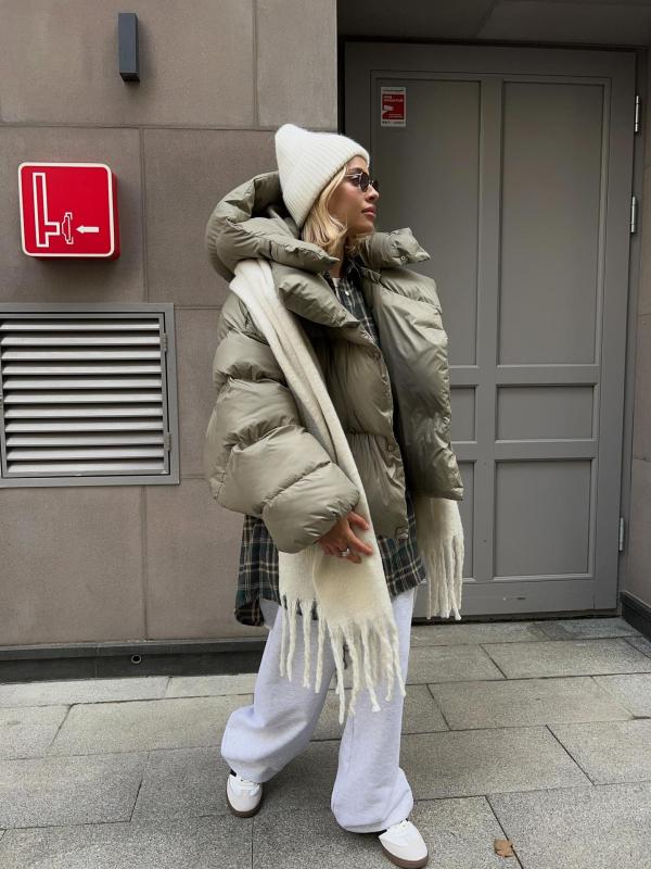 Women's Fashion Quilted Puffy Polyester Coat