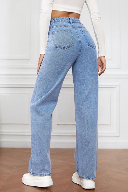 High Waist Straight Jeans