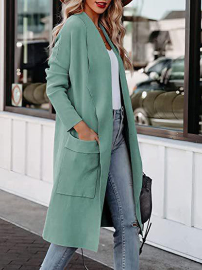 Women's casual long high-end women's woolen slim coat coat for women