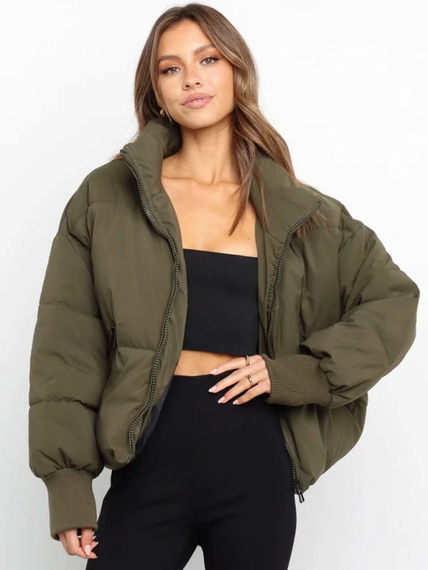 Casual all-match stand collar bread jacket Puffer Coat