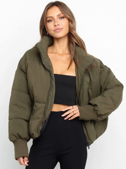 Casual all-match stand collar bread jacket Puffer Coat