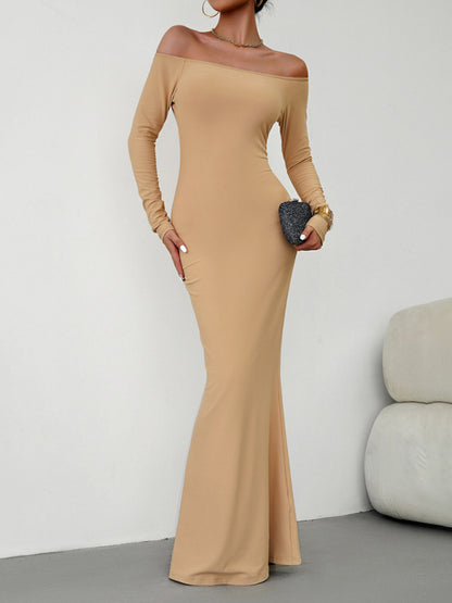 Fashion women's new sexy and elegant slim one-shoulder dress