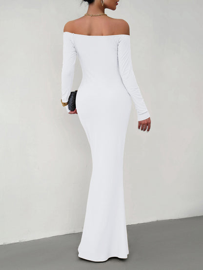 Fashion women's new sexy and elegant slim one-shoulder dress