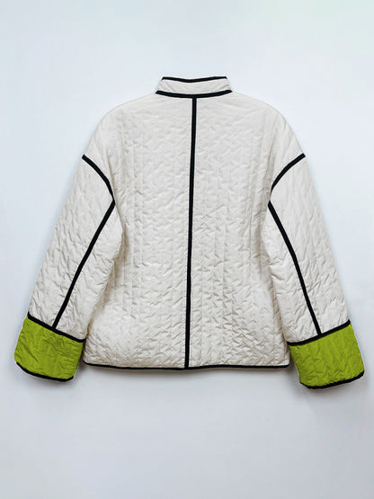 Fashion contrast color women's cotton coat