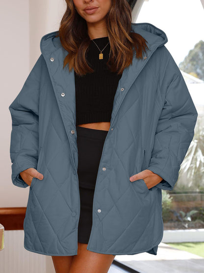 Women's oversize Loose Hooded Quilted Jacket