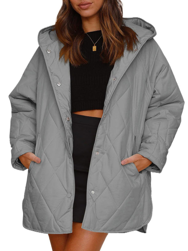 Women's oversize Loose Hooded Quilted Jacket