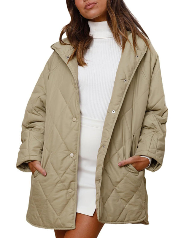 Women's oversize Loose Hooded Quilted Jacket